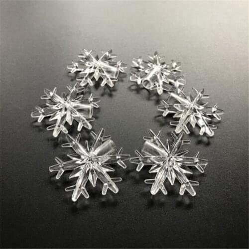 50pcs plastic clear snowflake for lamp holiday lighting indoor/wedding party decoration curtain string lights