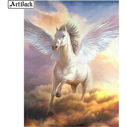 5d diy diamond painting running horse wings full square drill 3d diamond embroidery animal 3d diamond mosaic resin rhinestone