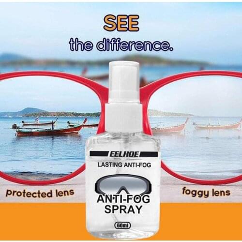 60ml Antifogging Spray Ski Goggles Anti-fogging Agent Cleaner Camera Lens Swimming Glasses Waterproof Solution Antifogging Spray