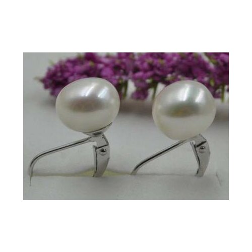 Free shipping>>>>noble jewelry Very luster rare white 9-10mm FW pearl real 925s stud earring