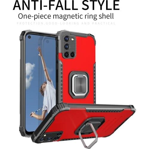 Magnetic Metal Ring Stand Armor Shockproof Case For OPPO A52 A72 A92 A31 A5 A9 2020 A5 A7 A8 A3S A5S Aluminum Alloy Back Cover