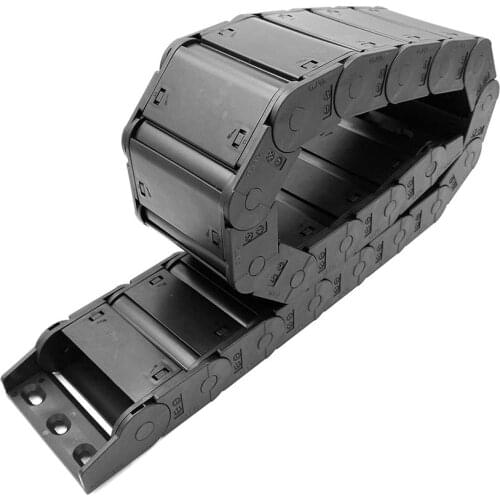 JFLO 25x77mm 1M Drag Chain Cable Wire Carrier For CNC Router Machine Tools Transmission Closed Open On Both Sides Free Shipping