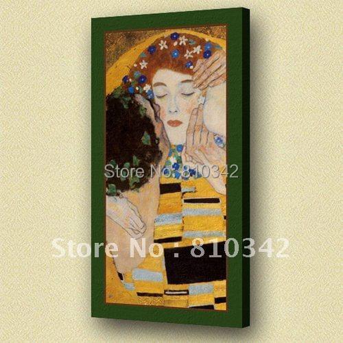 Canvas wall picture handmade reproduction oil painting of Klimt the kiss for room