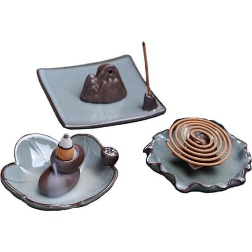 Chinese Style Ceramic Smoke Backless Aroma Burner Lous Incense Holder Buddha Incense Base Tea Pet Living Room Home Decor