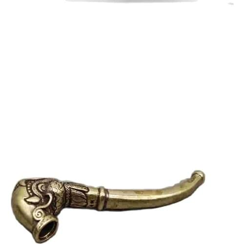 Chinese Old Bronze Statue Brass Tobacco Pipe