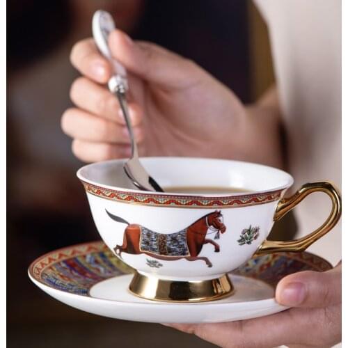 Coffee Mug Creative classic cup and saucer set Successful Horse export Luxury bone china set exquisite Gift Box