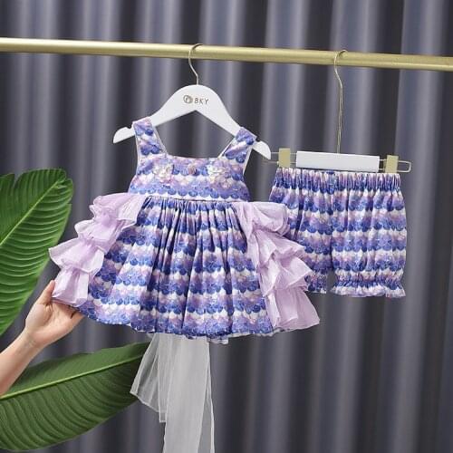 2pcs Infant Baby Girls Clothing Set Tutu Dress Suit with Lace Bow Costume +Shorts Birthday Christmas Cotton Outfits For Toddler