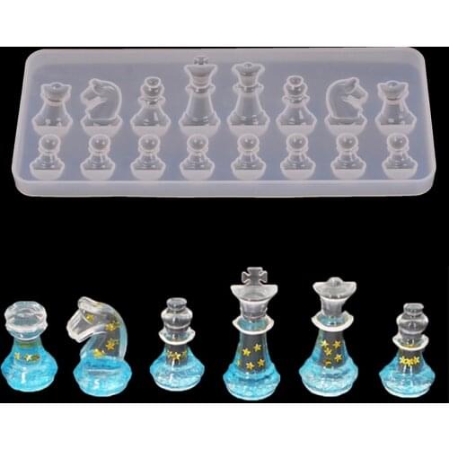 International Chess Shape Silicone Mold DIY Clay Epoxy Resin Mold Pendant Decoration Molds Candy Chocolate Cake Mould 20.5*8.5cm