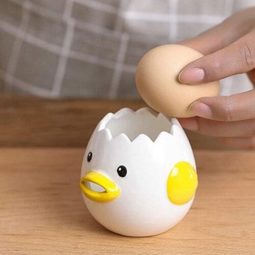 Cute Chicken Ceramic Egg White Separator Creative Egg Yolk Protein Separator Filter Baking Tools Kitchen Accessories Practical