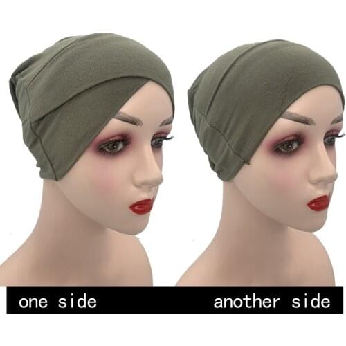 100% Cotton Double Side Under Scarf Caps Jersey Muslim Inner Hijabs Female Under Hijab Islam Headscarf Bonnets