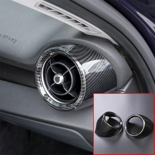 For Alfa Romeo Giulia 2017 2018 Car Accessories ABS Front Side Air Conditioning Cover Frame Trim 2 Pcs Carbon Fiber