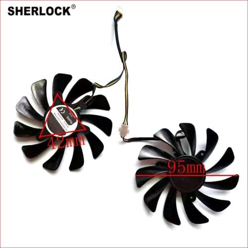 New 2pcs/lot 95mm 4pin 42x42x42mm For Zotac GeForce GTX1070 Ti GTX1080Ti AMP Edition Graphics Card Fan