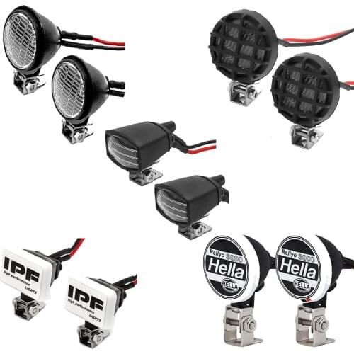 New LED Lights Headlights Spotlight with Bracket for 1/10 RC Car Crawler Traxxas TRX4 TRX6 Axial SCX10 90046 Redcat Gen8