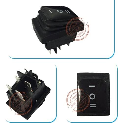 Original new 100% RL2-23-6-BK-P1 waterproof rocker switch 6pin 3 gear dust and oil proof copper foot silver contact high current
