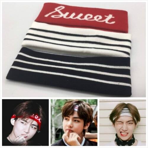 Kpop Kim Tae Hyung Fashion Headband Elastic Hair Bands Soft Men Women Hairband Hair Accessories Bangtan boys V Headwrap