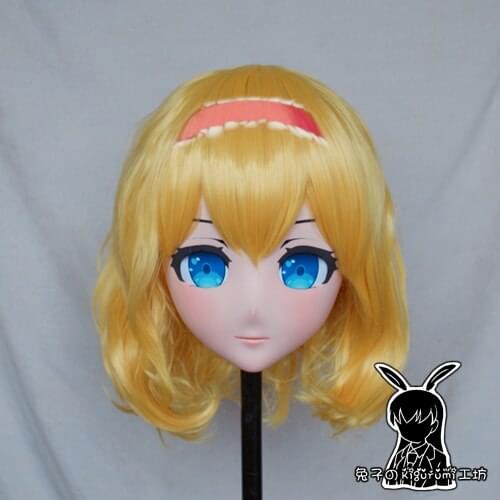 Rabbit 23) Resin Crossdress Pretty Girl 3/4 Head BJD Doll Mask Cartoon Anime Cosplay Alice Kigurumi Mask Crossdresser