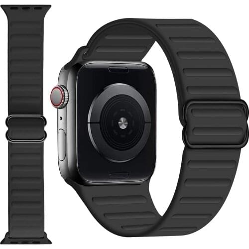 Adjustable Stretch Silicone Solo Loop Band for Apple Watch 6 5 4 3 Se Sport Women Men Stretch Strap for Apple Watch 44 42 40 38