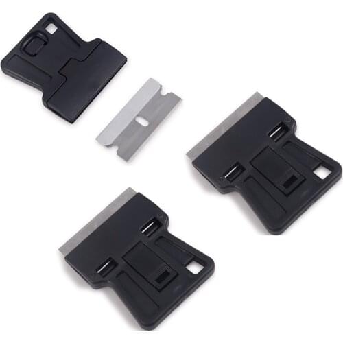 EHDIS 3pcs Auto Razor Scraper With Steel Knife Blade Vinyl Film Car Wrap Squeegee Cutter Window Tint Glue Sticker Remover Tools