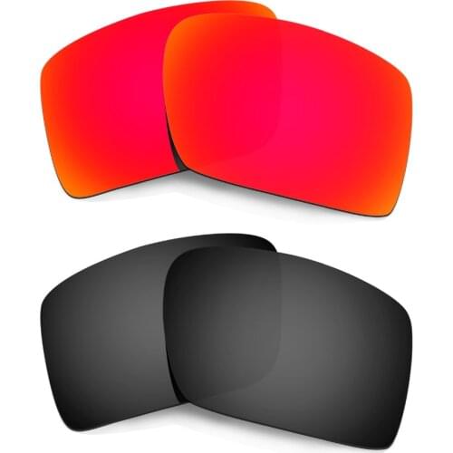 HKUCO For Eyepatch 2 Polarized Replacement Lenses 2 Pairs Red & Black 100% UVA & UVB Protection