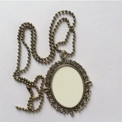 Sublimation blank necklaces pendants for women men retro vintage necklace pendant heat transfer materials A1169