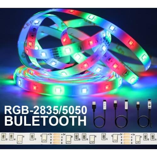 LED Decor 5V Led SMD 2835 RGB Flexible Tape Diode Bluetooth DC Remote Control Lighting 3Key TV Background Luces LED Strip Lights