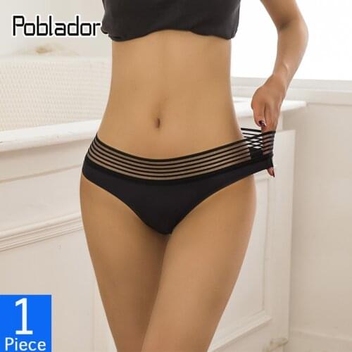 Poblador Sexy Womens Hollow Out Panties Underwear Seamless Low Waist Female Sport G-String Comfort Lady Lingerie Thongs