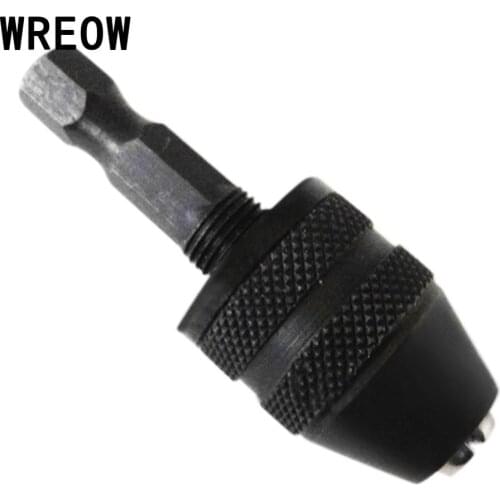 Universal 6.35mm Keyless Quick Change Hex Shank Twist Drill Chuck Bit Screwdriver Impact Driver Adaptor 0.3-3.6mm