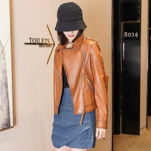 High Quality Real Leather Jacket Women Spring Autumn Womens Clothing Slim Short Sheepskin Coats and Jackets Chaquetas WPY3826