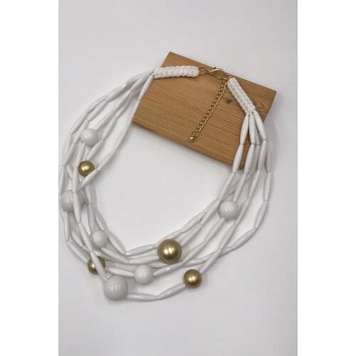 Kara&Kale Boho Fashion Jewelry Valentines Gift Gothic Necklace Wax Cord Acrylic&Resin Beads Collares Necklace Women Accessories