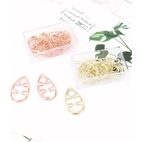 TUTU 10pcs/set Bookmark Metal Paper Clip Decor Rose Gold Colorfur Book Note Decoration Binder Clip Stationery School H0376