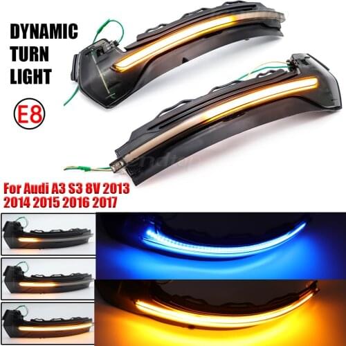 2pcs/ Lot For Audi A3 8V S3/RS3 8V 2013 -2020 Dynamic LED Turn Signal Light Sequential Scroll Mirror Indicator Blinker