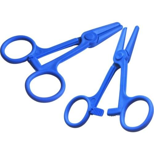 200Pcs/Lot Straight Head Scissors Style One-off Hygienic Medical plastic Hemostatic surgical Pliers