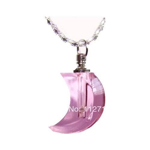 25pcs/lot pink moon Rice vials pendants rice vial pendant perfume empty glass bottle glass spray perfume bottl
