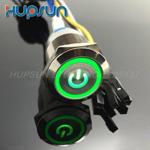 3pc 5v 19mm w/ 50cm wire waterproof metal LED illuminated computer power button motherboard momentary push button switch kit