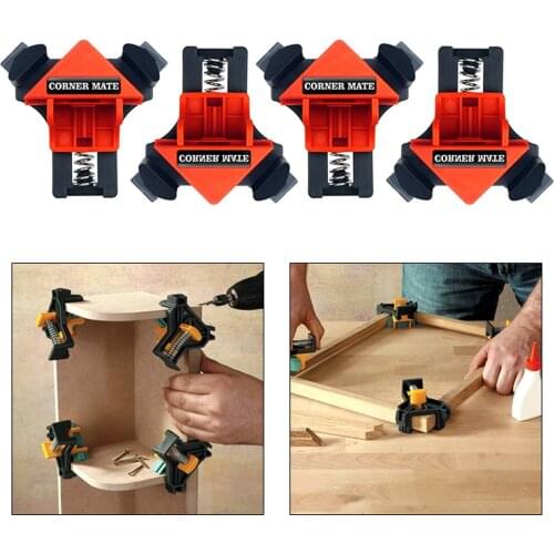 4 pcs 90 Degree Right Angle Clamp Fixing Clips Picture Frame Corner Clamp Woodworking Hand Tool Angle Clamps Pipe Clamp