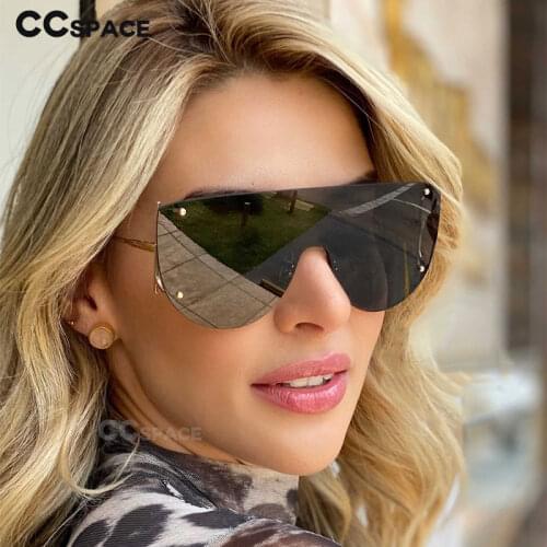 46623 Oversized Rimless Goggle Sunglasses Men Women Fashion Shades UV400 Vintage Glasses