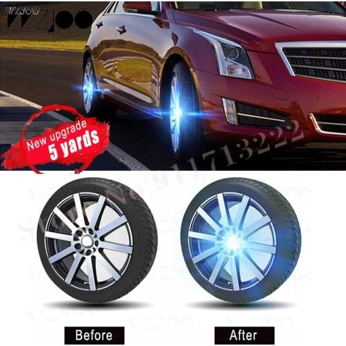 2019 New hot 5 yards Hub Light Car Wheel Caps Light Floating Illumination LED Light Center Cover Lighting Cap Auto Styling