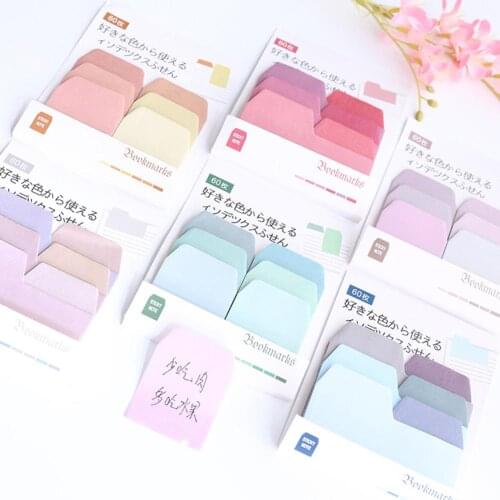 60Pcs/Set Gradient Photo Memo Sticky Note Adhesive Bookmark Page Flag Sticker Scrapbook Decor School Office Stationery Supplies