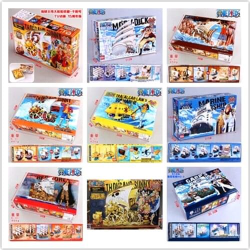 Anime One Piece Marine Pirate Boat Thousand Sunny Figurines Manga Statue Pvc Action Figure Collection Model Assembled Ship Toys