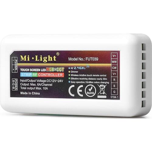 Mi-light 2.4G RF RGBCCT FUT039 Led Controller Wireless For 5IN1 Flexible Strip Light Color Changing and Brightness Adjustable