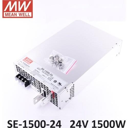 Original Meanwell 1500W 62.5A 24V Power Supply SE-1500-24 AC 220V to DC 24V PSU MEAN WELL switch mode Power Supply 24V 62.5A UL