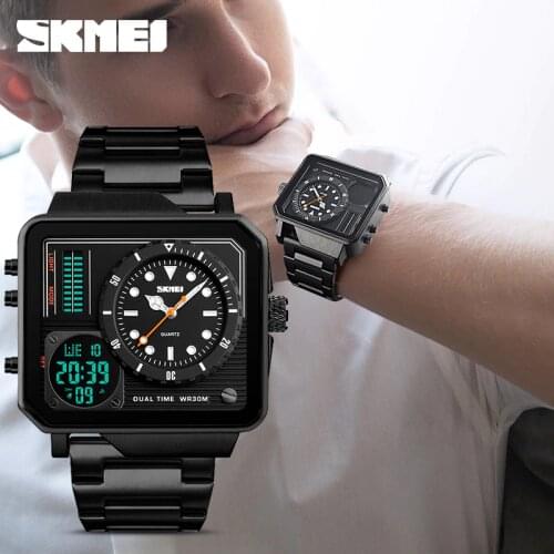 Luxury Mens Watches SKMEI Brand Digital Quartz Watch Men Casual Clock Big Dial Waterproof Military Sports Chrono Wristwatches