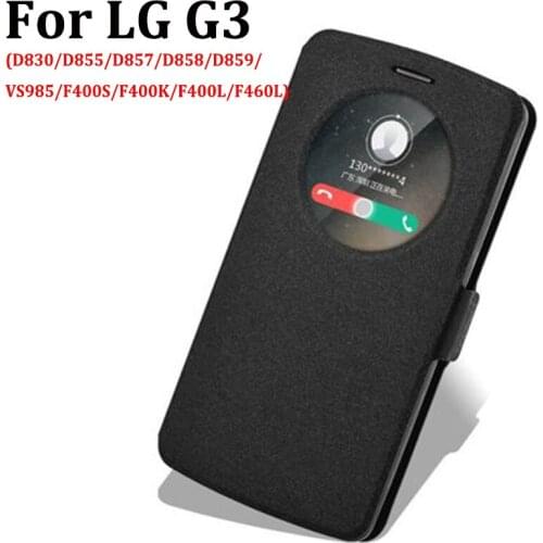 Open window cover For LG G3 Case cover leather Cases D830/D855/D857/D858/D859/VS985/F400S/F400K/F400L/F460L flip shell cover