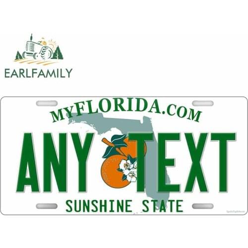 EARLFAMILY 13cm x 6.4cm for Buy Custom New Jersey License Plate ANY TEXT Personalized Funny Car Stickers Waterproof Decals