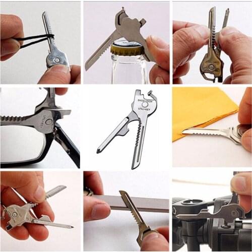 EDC 6 IN 1 Multi-function Key chain Knife Screwdriver Bottle Opener For Outdoor Self defense Camping Hiking Support Wholesale