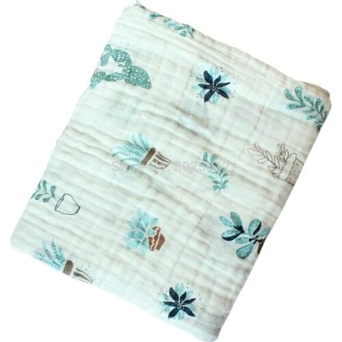 Cotton Muslin Swaddle Blankets Breathable Baby Blankets for Nursery Multi Use Baby Blanket Swaddling Wrap for Baby 110*110cm