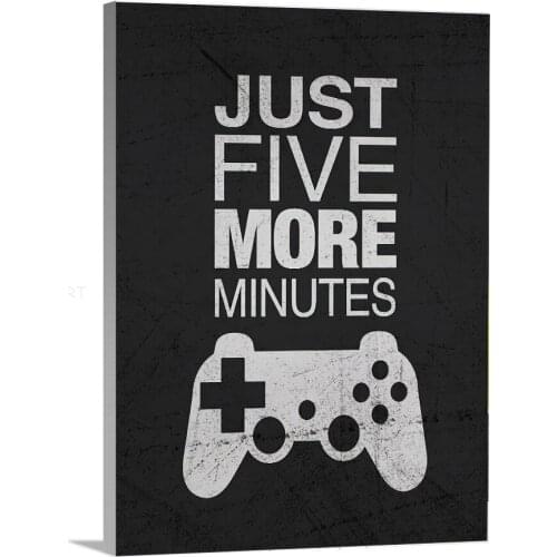 Just Five More Minutes Canvas Painting Posters and Prints Game Room Letters Posters and Prints Boy Room Wall Art Decor Cuadro