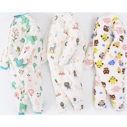 Newborn Boy Girl Baby Romper Cotton Cute Cartoon Pattern Jumpsuit Sleeping Bag Long Sleeve Jumpsuit Infant Clothes Pajama Outfit