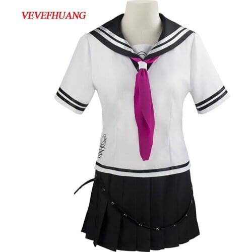 VEVEFHUANG Super DanganRonpa Ibuki Mioda Cosplay Costume Dress Uniform Suit Halloween Carnival Costumes + wig Dangan Ronpa