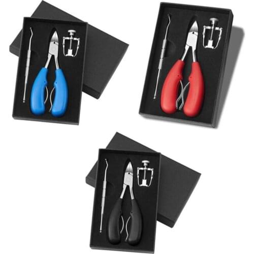 Stainless Steel Nail Nipper Set Cuticle Pusher Ingrown Toenail Remover Nail Care Cuticle Trimmer Nail Correction Tool